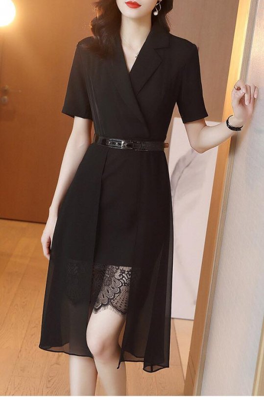 Đầm cổ vest Đầm nữ 💌 Đẹp DVC 💌 Váy vest màu đen cúc tay dài V1705 |  HolCim - Kênh Xây Dựng Và Nội Thất